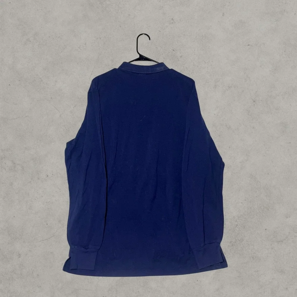 Polo Ralph Lauren Mens XL Navy Blue Long Sleeve Pima Cotton Polo Shirt Pony Logo